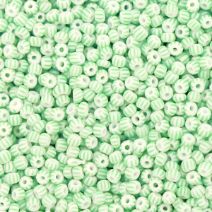Preciosa rocailles 2mm white mint green, 5 gram